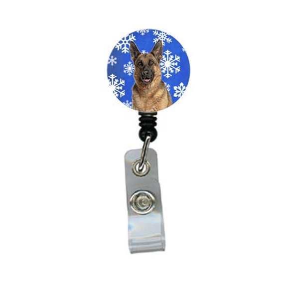 Teachers Aid Winter Snowflakes Holiday German Shepherd Retractable Badge Reel TE889254